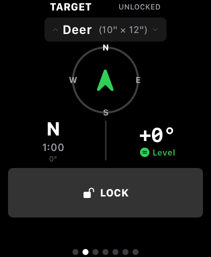 Wrist Dope Target screen